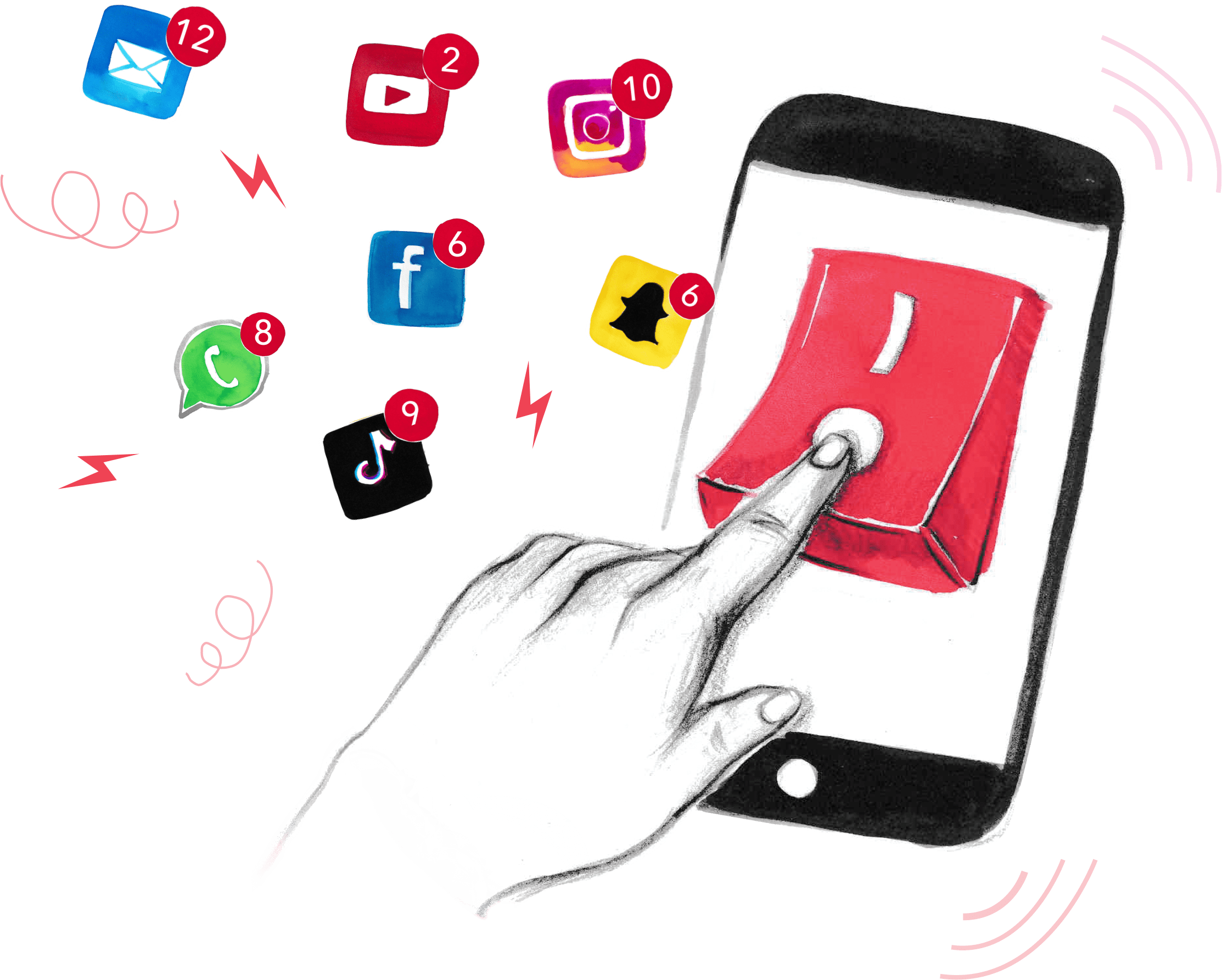 Illustratie van een persoon die geniet van een offline moment